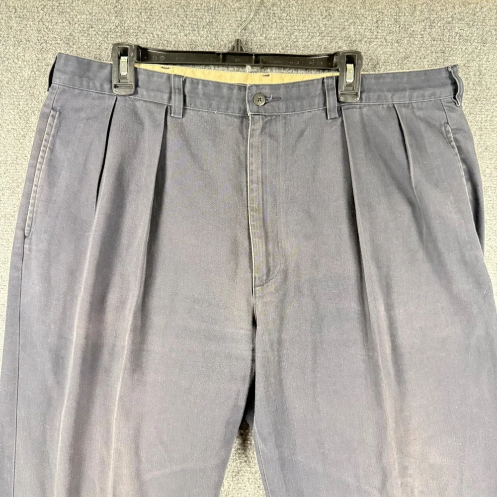 Vintage Ralph Lauren Andrew Pant Men 40x32 (Fits 38x30) Navy Double Pleated